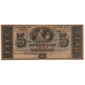 Stany Zjednoczone Ameryki, 5 dolarów, The Citizens' Bank - New Orleans, LOUISIANA