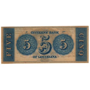Stany Zjednoczone Ameryki, 5 dolarów, The Citizens' Bank - New Orleans, LOUISIANA