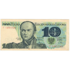 Polska, PRL, 10 złotych 1982, seria T