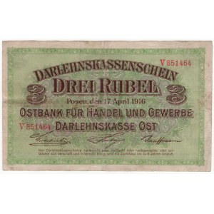 Poznaň (Posen), 3 ruble 1916, série V