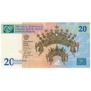 Polska, III RP, 300-lecie koronacji Matki Bożej Jasnogórskiej 20 złotych 2017, seria JG