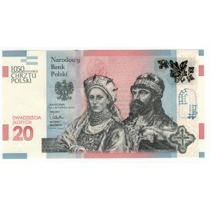 Poland, Third Republic, 1050th anniversary of the Baptism of Poland, 20 zloty 2015, AB series