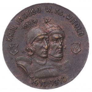 Medal, Król Jagiełło/Witold 1910 - w 500 rocznicę pogromu Krzyżaków pod Grunwaldem