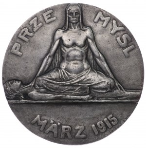 Medal z 1915 roku, wybity na pamiątkę oblężenia twierdzy Przemyśl podczas I WŚ