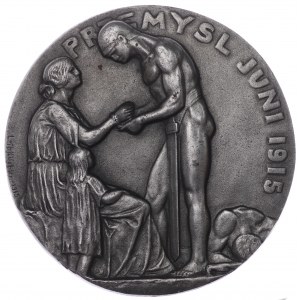 Medal z 1915 roku, wybity na pamiątkę oblężenia twierdzy Przemyśl podczas I WŚ