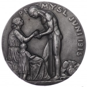 Medal z 1915 roku, wybity na pamiątkę oblężenia twierdzy Przemyśl podczas I WŚ
