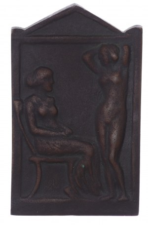 One-sided bronze cast plaque by Jan Wysocki