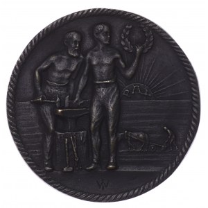 Medal, by Jan Wysocki, cast bronze - FRIEDEN 1919