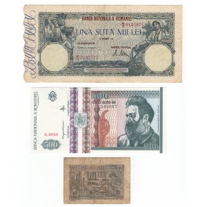 Romania, (100,000, 500, 1) lei - set of 3 pieces