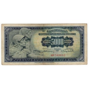 Yugoslavia, 5,000 dinars 1955