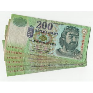Węgry, 200 forint 2007 - zestaw 6 sztuk