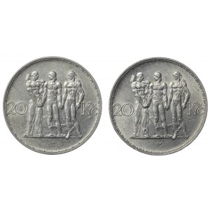 Czechoslovakia, 20 crowns 1933 and 1934 - set of 2 pieces