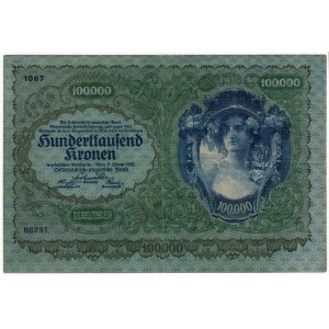 Austria, Austrowęgry, 100 000 koron 1922
