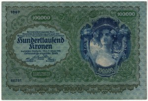 Austria, Austria-Hungary, 100,000 crowns 1922