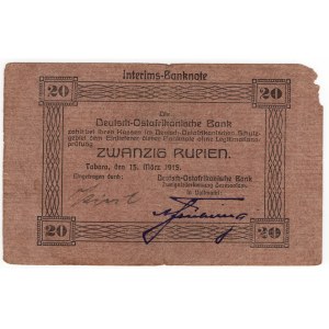 Germany, East Africa, 20 rupees 1915