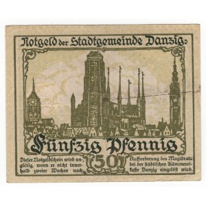 Danzig (Danzig), 50 pfennig 1919