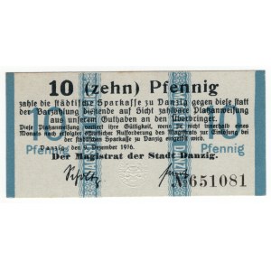 Danzig (Danzig), 10 pfennig 1916