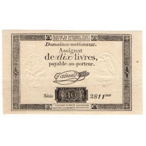 Francja, 10 livres 1792 - rzadkie w takim stanie