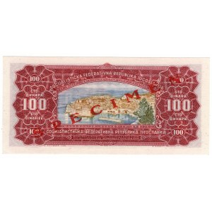 Jugosławia, 100 dinara 1963 SPECIMEN
