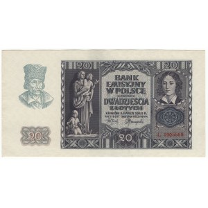 Polsko, 20 zlotých 1940, série L