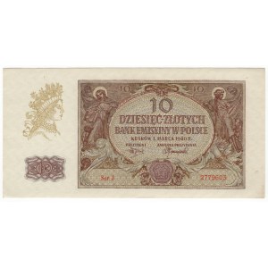 Polsko, 10 zlotých 1940, série J