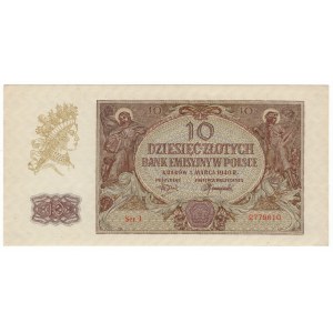 Polsko, 10 zlotých 1940, série J