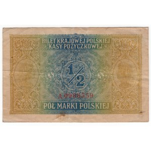 Polska, 1/2 marki polskiej 1916, jenerał, seria A