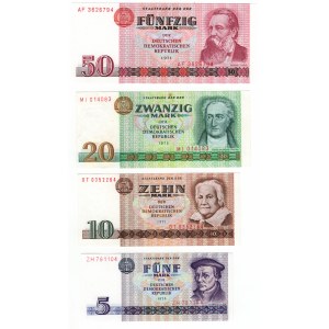 Niemcy, 5-50 marek 1971-1975 - zestaw 4 sztuk