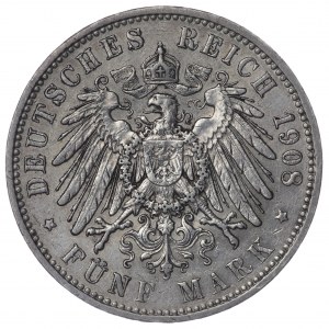 Niemcy, Saksonia, 5 marek 1908 E