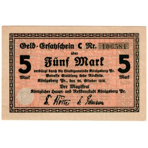 Königsberg, 5 Mark 1918