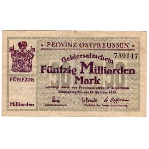 Königsberg (Konigsberg), 50 billion marks 1923