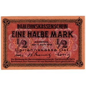 Kaunas, 1/2 mark 1918, series C