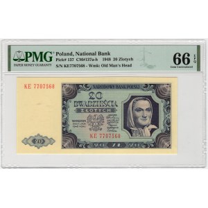 Poland, 20 zloty 1948, KE series