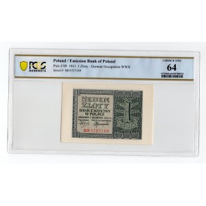 Poland, 1 zloty 1941, BD Series