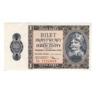 Poland, 1 zloty 1938, IH series