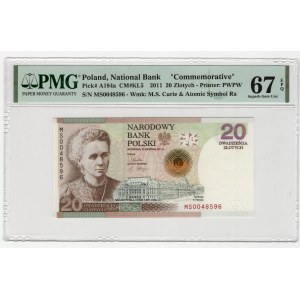 Poland, 20 zl 2011, Maria Skłodowska Curie