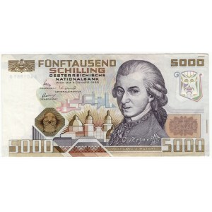 Austria, 5000 schilling 1988, series A
