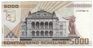 Austria, 5000 schilling 1988, seria A