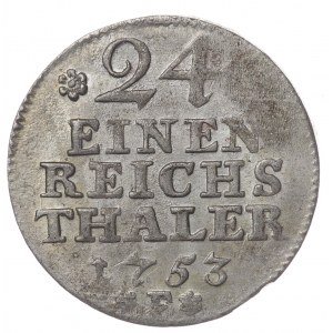 Německo, Prusko, Fridrich II, 1/24 tolaru 1753 F, Magdeburg