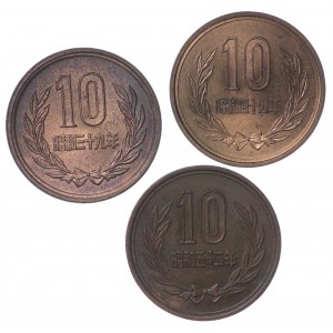 Japan, 10 yen - set of 3 pieces