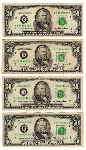 United States of America, $50 1985 (New York) - set of 4 pieces