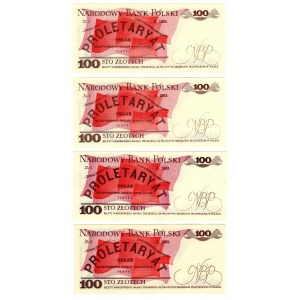 Polska, PRL, 100 złotych 1986,1988, seria SF, SF, PH, PP - zestaw 4 sztuk