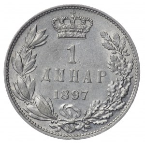 Serbia, 1 dinar 1897