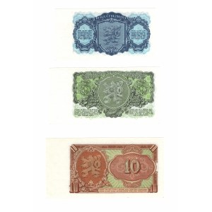 Czechosłowacja, (3 koruny, 5 korun, 10 korun) 1953 - zestaw 3 sztuk