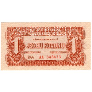 Czechoslovakia, 1 korunu 1944, SPECIMEN