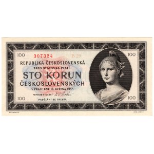 Cecoslovacchia, 100 corone 1945, SPECIMEN