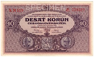 Československo, 10 korún 1927, SPECIMEN
