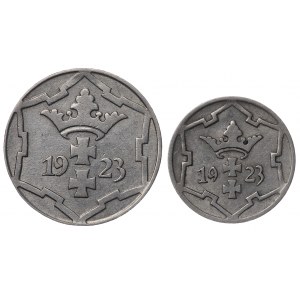 Gdańsk, 5 i 10 fenigów 1923 - zestaw 2 sztuki