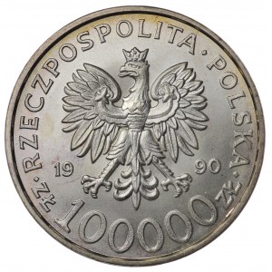 Poland, Third Republic, 100,000 zloty 1990 Solidarity, Type A