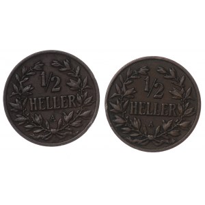 Germany, German East Africa, 1/2 heller 1905 A - set of 2 pieces